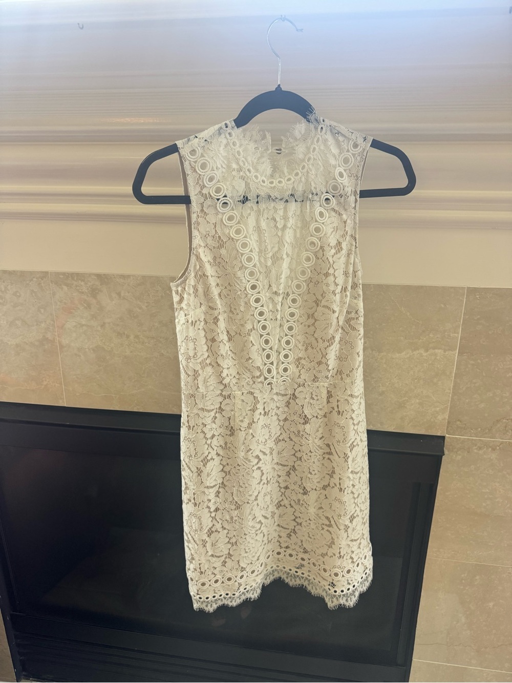 SAYLOR White Lace Sleeveless Mini Dress